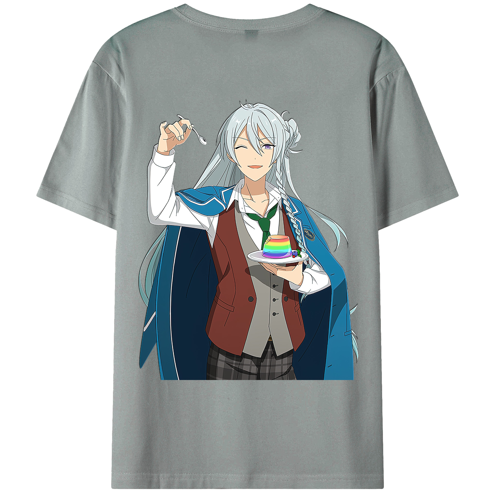 （画像用） あんさんぶるスターズ! Ensemble Stars 綿100％ メンズ半袖Tシャツ（バックプリント） 通気性
